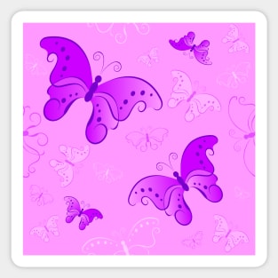 Seamless pattern from butterflies ( Pink ) Sticker